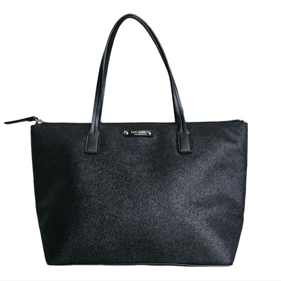 Kate Spade black shimmery tote with zipper, NWOT - Picture 11 of 11